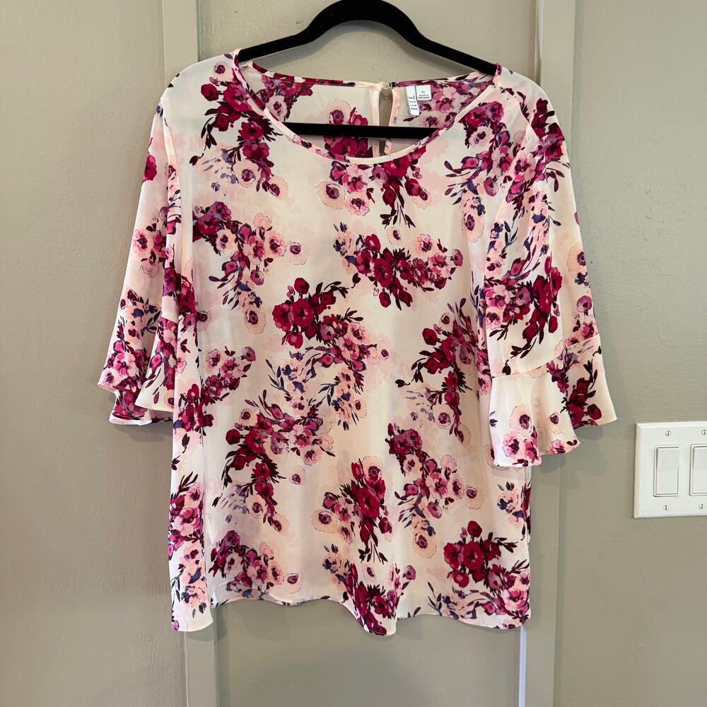 ELLE WOMENS SHIRT BLOUSE SZ XL
